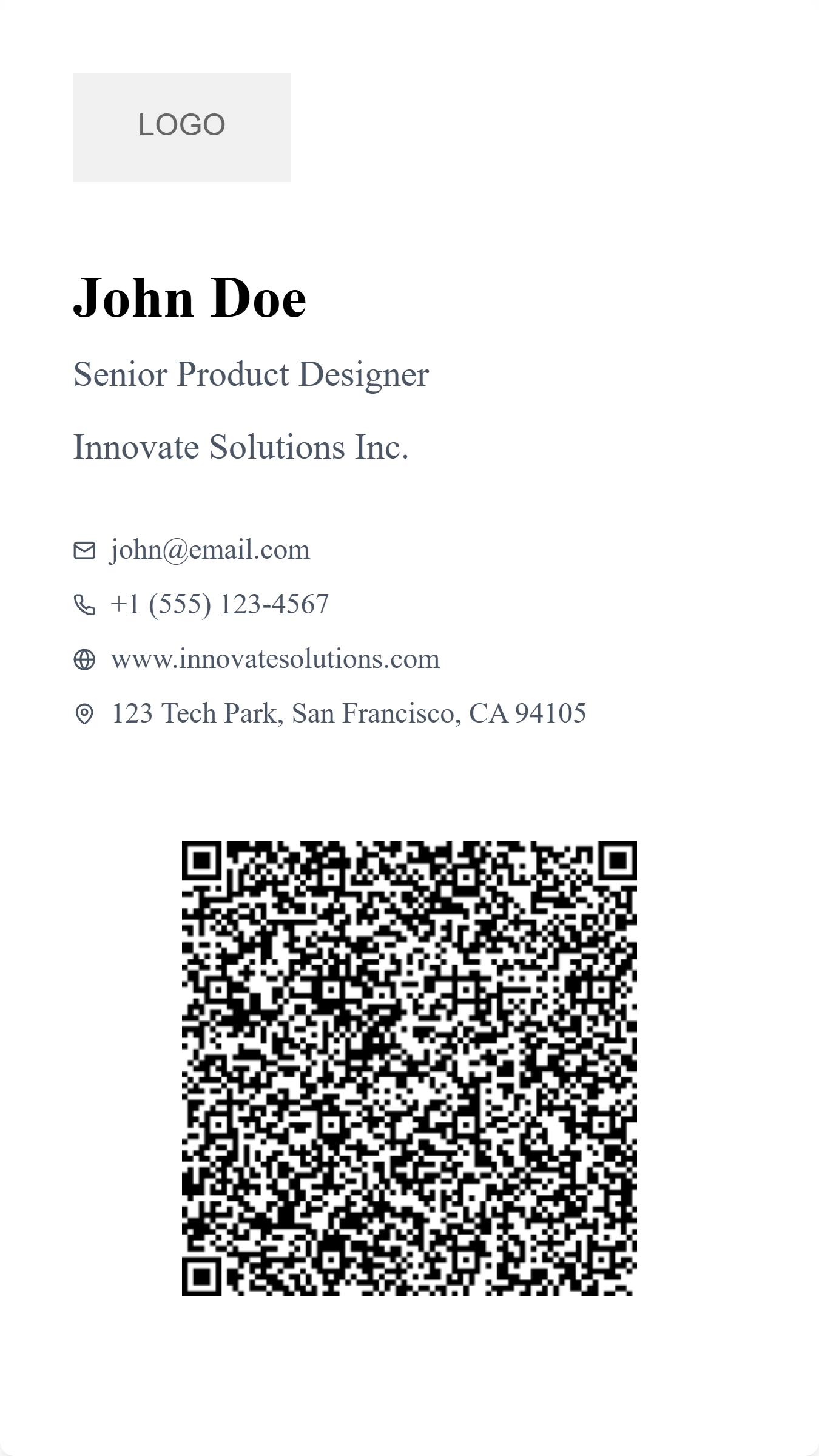 Business card example